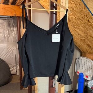 Zaful Black Ruffle Sleeve Blouse